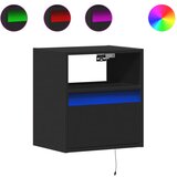 Maison Chic Stenski Dvo delni komplet Nočne omarice - Nočne mize z LED lučkami črna, (21690535) | Shoptok.si