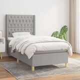 Maison Chic Box spring postelja - Vzmetna postelja z vzmetnico svetlo siva 90x190 cm blago SL20238, (21893300) | Shoptok.si