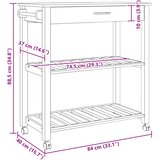  Kuhinjski kolica MONZA Crna 84 x 40 x 88,5 cm | shoptok.hr