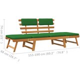  Vrtna klupa s jastucima 2-u-1 190 cm masivno bagremovo drvo | shoptok.hr