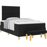 vidaXL Box Spring Krevet s Madracem i Klupom Crni 120x190 cm Tkanina Cijene