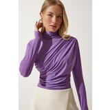  Women's Lilac Gathered Detailed High Neck Sandy Blouse | shoptok.hr