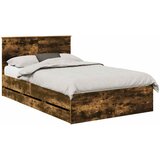  Krevetna konstrukcija s ladicama Dimljeni hrast 120 x 200 cm | shoptok.hr