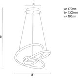  LED luster na sajli sa prigušiva LED/90W/230V 3000-6500K, prečnik 47 cm + daljinski upravljač | Eponuda.com