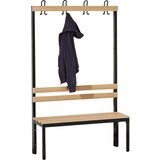 Wolf Garderobna klop, enostranska, letve iz bukovine, 1000 mm, 4 dvojne kljukice | Shoptok.si
