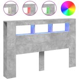 Maison Chic led posteljno vzglavje - vzglavna omarica - nočna omarica betonsko sivo 160x18,5x103,5 cm inž. les, (21713240) | Shoptok.si