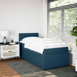 Box spring krevet s madracem plavi 100x200 cm baršunasti | shoptok.hr