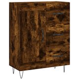  Visoka komoda dimljeni hrast 69,5x34x180 cm konstruiranog drva Slike