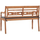  Klupa Batavia s tamnosivim jastukom 120 cm od masivne tikovine | shoptok.hr