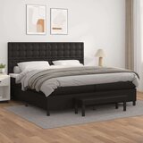  Krevet s oprugama i madracem crni 200x200 cm od umjetne kože | shoptok.hr