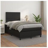  Box spring postelja z vzmetnico črna 120x200 cm umetno usnje | Shoptok.si