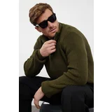 Trendyol Khaki FL Regular Half Turtleneck Plain Knitwear Sweater