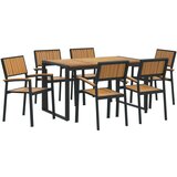 vidaXL 7-delni vrtni jedilni set iz trdnega akacijevega lesa in aluminija Cene