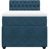 Box spring krevet s madracem plavi 90x190 cm baršunasti | shoptok.hr