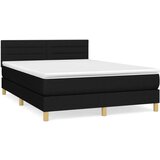 Box spring postelja z vzmetnico črna 140x200 cm blago, (20791513) | Shoptok.si