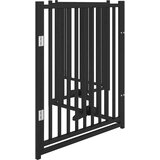 vidaXL Ograda za pse z vrati zložljiva 4 paneli črna 320 cm topolovina | Shoptok.si