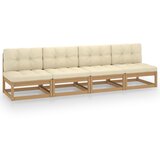 The Living Store Vrtni kavč štirised z blazinami trdna borovina - Vrtni Kavč, (21472645) | Shoptok.si