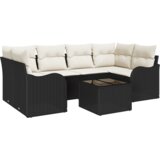  7 komadna vrtna sofa set s jastučićima Crni poli ratan | shoptok.hr