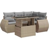  5-dijelni vrtni set sofa s jastucima bež od poliratana | shoptok.hr