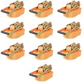vidaXL Tovorni vezni trak 10 kosov 2 toni 8mx50mm oranžne barve | Shoptok.si