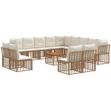  Set vanjskih sofa 14 kom. Prirodna i krema bijela Poliester | shoptok.hr