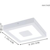 Eglo iphias spoljna spot, led, 16,5w, 3000k, 225x225, lijevani aluminij/bela JJ9DEAE | Eponuda.com