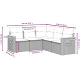  5-dijelni vrtni set sofa s jastucima bež od poliratana | shoptok.hr