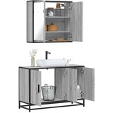 vidaXL 2-dijelni set kupaonskog namještaja siva boja hrasta drveni | shoptok.hr
