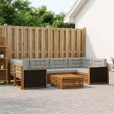  Set vanjskih sofa 7 kom. Prirodna i svjetlosiva Poliester | shoptok.hr