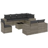  9-dijelni set vrtnih sofa od poliratana s jastucima sivi | shoptok.hr