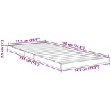  Posteljni okvir Dimljeni oreh 75 x 190 cm Konstruiran les, (5000121240) | Shoptok.si