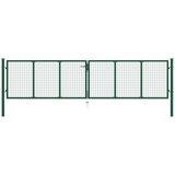 vidaXL Mrežasta vrtna vrata iz jekla 400x100 cm zelena Cene