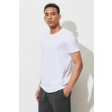 ALTINYILDIZ CLASSICS Men's White Slim Fit Slim Fit Crew Neck Short Sleeved Soft Touch Basic T-Shirt.