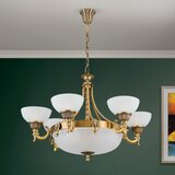 Orion LU 1689/6+3 - Luster na lancu ROCCA 9xE27/60W/230V prečnika 75 cm bronza/bela | Eponuda.com
