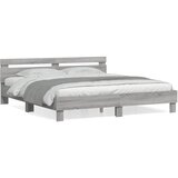vidaXL Posteljni okvir z vzglavjem siva sonoma 180x200 cm inž. les Cene