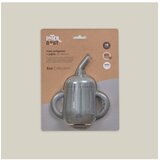Interbaby Silikonska čaša za malu djecu sa slamkom Petrol Grey | shoptok.hr