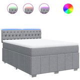 Maison Chic Box spring postelja - Vzmetna postelja z vzmetnico svetlo siva 140x200 cm blago SL24631, (21890144) | Shoptok.si