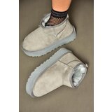 Fox Shoes R612033402 Gray Suede Women's Boots with a Pile Inner Thick Soled Ankle Boots | shoptok.hr