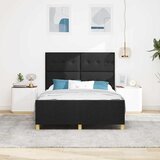  Krevetna konstrukcija s uzglavljem Crna 140 x 190 cm tkanina | shoptok.hr