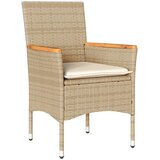  9-dijelni vrtni blagovaonski set s jastucima poliratan i staklo Bež 190 x 90 x 75 cm | shoptok.hr