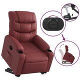  Naslonjač na podizanje od umjetne kože crvena boja vina | shoptok.hr