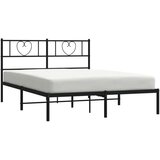 vidaXL Metalni okvir za krevet s uzglavljem crni 120x190 cm | shoptok.hr