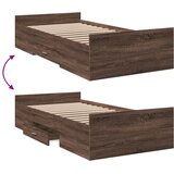  Okvir kreveta s ladicama oja smeđeg hrasta 75x190 cm drveni | shoptok.hr