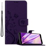 Cadorabo Huawei temno vijolična - zaščitni pokrov pri oblikovanju cvetja z magnetnim zapiranjem, stoječimi funkcijami in režami za kartice, (20694607) | Shoptok.si