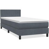Box Spring krevet s madracem i LED tamnosivi 80 x 220 cm baršunasti | Eponuda.com