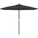  Vrtni suncobran s drvenim stupom crni 299 x 240 cm | Eponuda.ba