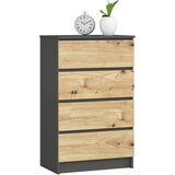 AKORD KOMODA K60 4SZ CLP GRAFITNO SIVO / HRAST ARTISAN, (21703222) | Shoptok.si