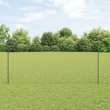 vidaXL Ograja za vrt Komplet 2 Siva Kovina 25 x 1,5 m Trdna Cene