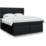vidaXL Box spring postelja z vzmetnico črn 200x200 cm blago | Shoptok.si