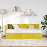  Kutni krevetni okvir s madracem 2 kom. Žuta 90 x 190 cm Baršun | Shoptok.si